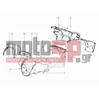 PIAGGIO - BEVERLY 300 RST 4T 4V IE E3 2015 - Body Parts - COVER steering - 65646700MC - Mascherina posteriore