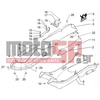 PIAGGIO - X9 125 EVOLUTION < 2005 - Body Parts - SIDE-COVER SPOILER - CM011101 - ΤΑΠΑ ΤΑΠΕΤΟΥ Χ9-Χ10-BEVERLY