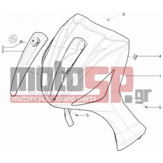 PIAGGIO - BEVERLY 300 RST 4T 4V IE E3 2014 - Body Parts - mask front - 65633800BT - ΠΟΔΙΑ ΜΠΡ BEVERLY 300 MY10 ΛΕΥΚΟ PERL566