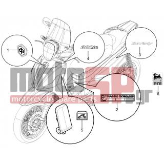 PIAGGIO - BEVERLY 300 RST 4T 4V IE E3 2010 - Body Parts - Signs and stickers - 672444 - ΣΗΜΑ ΠΟΔΙΑΣ 