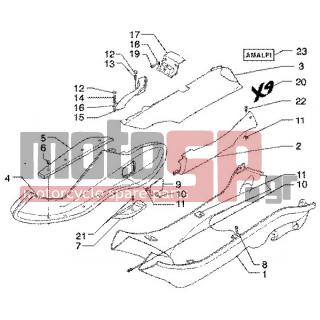 PIAGGIO - X9 180 AMALFI < 2005 - Body Parts - SIDE-COVER SPOILER - CM011101 - ΤΑΠΑ ΤΑΠΕΤΟΥ Χ9-Χ10-BEVERLY