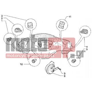 PIAGGIO - X9 200 < 2005 - Electrical - Electrical devices - horn - 293550 - Κουμπί κόρνας