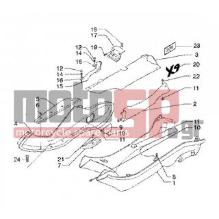 PIAGGIO - X9 200 < 2005 - Body Parts - SIDE-COVER SPOILER - 13777 - Ροδέλα 6.4x13x1.5