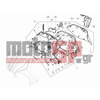 PIAGGIO - BEVERLY 300 RST 4T 4V IE E3 2013 - Body Parts - Storage Front - Extension mask - 65683100M6 - ΚΑΠΑΚΙ ΤΕΠ ΝΕΡΟΥ BEV 300 MY10 ΚΑΦΕ