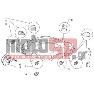 PIAGGIO - X9 500 EVOLUTION  (ABS) < 2005 - Electrical - Electrical devices - horn - 293549 - Κουμπί εκκίνησης