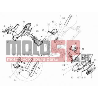 PIAGGIO - BEVERLY 350 4T 4V IE E3 SPORT TOURING 2014 - Εξωτερικά Μέρη - Central fairing - Sill - CM180701 - ΒΙΔΑ TORX