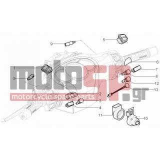 PIAGGIO - BEVERLY 350 4T 4V IE E3 SPORT TOURING 2014 - Electrical - Switchgear - Switches - Buttons - Switches - 582041 - ΚΑΠΑΚΙ ΚΕΝΤΡΙΚΟΥ ΔΙΑΚΟΠΤΗ SCOOTER