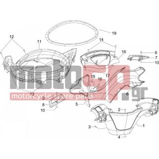 PIAGGIO - X9 500 EVOLUTION ABS 2006 - Body Parts - COVER steering - 581494000P - ΚΑΠΑΚΙ ΤΙΜ Χ8-Χ9