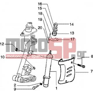 PIAGGIO - ZIP 125 4T < 2005 - Αναρτήσεις - Cover Shock absorber FRONT - 12535 - Ροδέλα