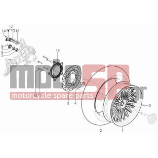 PIAGGIO - BEVERLY 350 4T 4V IE E3 SPORT TOURING 2013 - Frame - rear wheel - 58623R - ΤΡΟΧΟΣ ΠΙΣΩ BEVERLY 350 MY12 (4,0 x 14