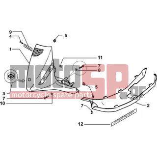 PIAGGIO - ZIP 50 4T < 2005 - Body Parts - Apron-spoilers - 184142 - Πλάκα ελαστική