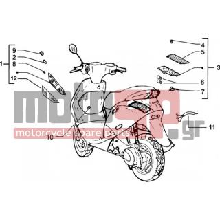 PIAGGIO - ZIP 50 4T < 2005 - Electrical - Lamp front and back - 494987 - ΚΡΥΣΤ ΜΠΡ ΦΛΑΣ ΑΡ ΖΙΡ CAT