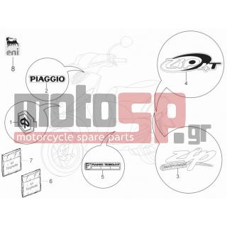 PIAGGIO - ZIP 50 4T 2006 - Body Parts - Signs and stickers - 620944 - ΣΗΜΑ PIAGGIO ΠΟΔΙΑΣ ΖΙΡ100-TRACK/TER 400