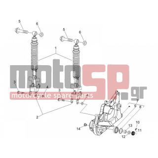 PIAGGIO - BEVERLY 400 IE E3 2007 - Suspension - Place BACK - Shock absorber - 597528 - ΑΠΟΣΤΑΤΗΣ ΠΙΣΩ ΤΡΟΧΟΥ ΗΕΧ GTX/GT200/Χ8