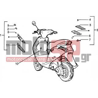 PIAGGIO - ZIP 50 CATALYZED < 2005 - Electrical - Lamp front and back - 266005 - Πλάκα ελαστική
