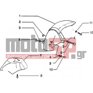 PIAGGIO - ZIP 50 CATALYZED < 2005 - Body Parts - Fender front and back - 59931600A3 - ΦΤΕΡΟ ΜΠΡΟΣ ΖΙΡ==>>65152800A3