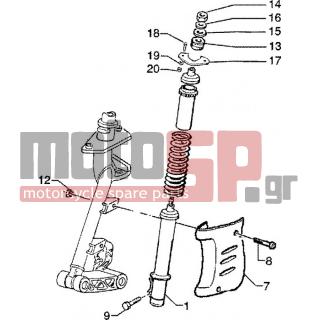PIAGGIO - ZIP SP 50 < 2005 - Suspension - Cover Shock absorber FRONT - 259830 - ΒΙΔΑ SCOOTER