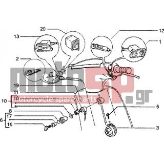 PIAGGIO - ZIP SP 50 < 2005 - Electrical - Headlight-mask-instruments group - 293550 - Κουμπί κόρνας