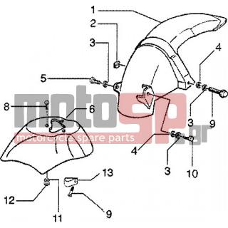 PIAGGIO - ZIP SP 50 < 2005 - Body Parts - Fender front and back - 575249 - ΒΙΔΑ M6x22 ΜΕ ΑΠΟΣΤΑΤΗ