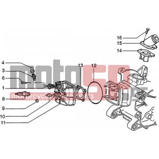 PIAGGIO - ZIP SP 50 H2O < 2005 - Engine/Transmission - Head-cooling and socket fitting cap - 436095 - Ρακόρ εισαγωγής