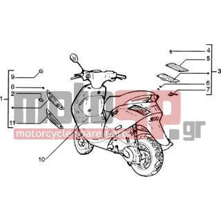 PIAGGIO - ZIP SP 50 H2O < 2005 - Electrical - Lamp front and back - 494986 - ΚΡΥΣΤ ΜΠΡ ΦΛΑΣ ΔΕ ΖΙΡ CAT