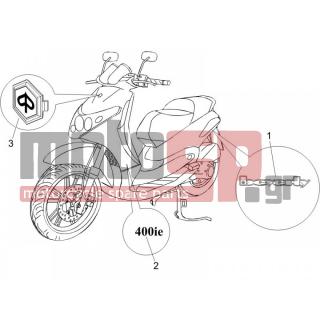 PIAGGIO - BEVERLY 400 IE E3 2007 - Body Parts - Signs and stickers - 624554 - ΣΗΜΑ ΠΟΔΙΑΣ 