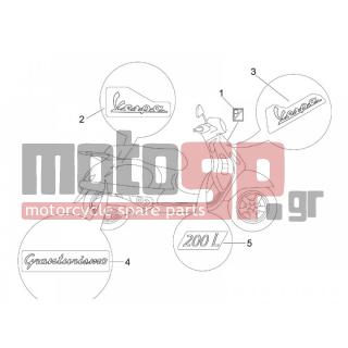 Vespa - GRANTURISMO 200 L 2005 - Body Parts - Signs and stickers - 620682 - ΣΗΜΑ ΠΛΕΥΡΟΥ VESPA GT 