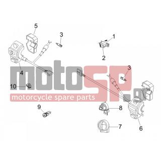 Vespa - GT 250 IE 60° E3 2006 - Ηλεκτρικά - Switchgear - Switches - Buttons - Switches - 582951 - ΔΙΑΚΟΠΤΗΣ ΚΕΝΤΡΙΚΟΣ SCOOTER 125<>500