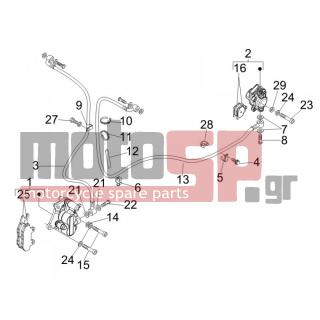 Vespa - GT 250 IE 60° E3 2006 - Brakes - brake lines - Brake Calipers - 257134 - ΚΟΛΛΙΕΣ