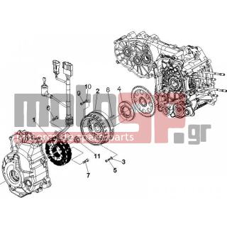 Vespa - GTS 250 2009 - Engine/Transmission - flywheel magneto - 597564 - ΒΙΔΑ ΠΙΣΩ ΔΙΣΚ Μ6x30 BEV-GT-NEXUS-X9-RUN