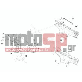 Vespa - GTS 250 2013 - Body Parts - COVER steering - 65268100F2 - ΚΑΠΑΚΙ ΤΙΜ VESPA GTS ΓΚΡΙ EXCAL 738/A
