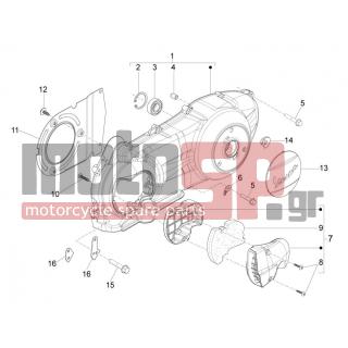 Vespa - GTS 250 ABS 2007 - Engine/Transmission - COVER sump - the sump Cooling - 834266 - ΔΙΑΦΡΑΓΜΑ ΑΕΡΟΣ GT 200-X8