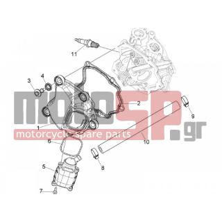 Vespa - GTS 250 ABS 2007 - Engine/Transmission - COVER head - 641320 - ΜΠΟΥΖΙ CHAMPION RG4HCX SCOOTER 250/IE/E3