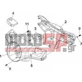 Vespa - GTS 250 ABS 2007 - Body Parts - COVER steering - 652682 - ΚΑΠΑΚΙ ΤΙΜ ΕΣ VESPA GTS AΒΑΦΟ