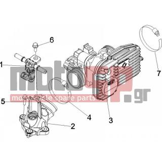 Vespa - GTS 250 ABS 2007 - Engine/Transmission - Throttle body - Injector - Fittings insertion - 875694 - ΛΑΙΜΟΣ ΕΙΣΑΓ SCOOTER 250300 CC