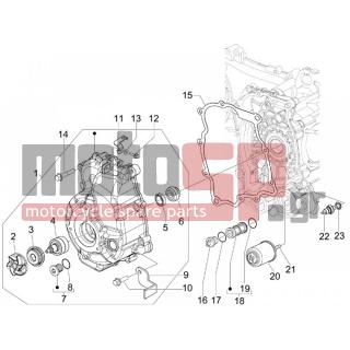 Vespa - GTS 300 IE 2013 - Engine/Transmission - COVER flywheel magneto - FILTER oil - B016807 - ΒΙΔΑ ΚΑΠΑΚΙ ΒΑΡΙΑΤΟΡ M6X112,5