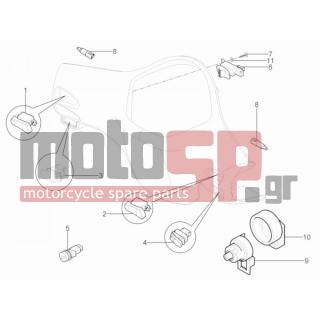 Vespa - GTS 300 IE SUPER SPORT 2010 - Electrical - Switchgear - Switches - Buttons - Switches - 297498 - ΒΙΔΑ M3x12