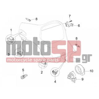 Vespa - GTS 300 IE TOURING 2012 - Electrical - Switchgear - Switches - Buttons - Switches - 294723 - ΔΙΑΚΟΠΤΗΣ ΦΛΑΣ ET4-SF125-VESPA GT-LIB