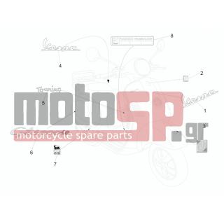 Vespa - GTS 300 IE TOURING 2012 - Εξωτερικά Μέρη - Signs and stickers - 576464 - ΣΗΜΑ Φ ΜΟΥΤΣ ARC M2001/ET4 150 4T/GT 200