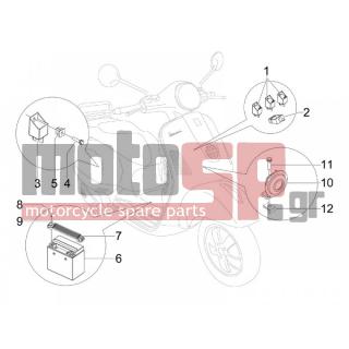 Vespa - GTS 300 IE TOURING 2012 - Electrical - Relay - Battery - Horn - B016777 - ΒΙΔΑ M6X16 SCOOTER CL10,9