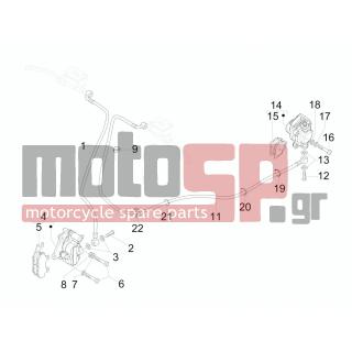 Vespa - GTS 300 IE TOURING 2011 - Brakes - brake lines - Brake Calipers - CM074101 - ΔΑΓΚΑΝΑ ΠΙΣΩ ΦΡ RUΝ FL-RST-ST-GTS-GTV HT