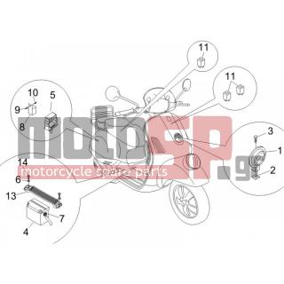 Vespa - GTV 250 IE 2008 - Electrical - Relay - Battery - Horn - 259830 - ΒΙΔΑ SCOOTER