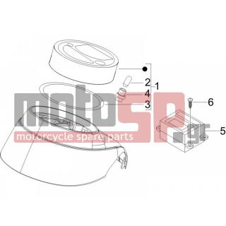Vespa - GTV 250 IE 2009 - Electrical - Complex instruments - Cruscotto - 164634 - ΛΑΜΠΑ 12V 1.2W T5 ΟΡΓΑΝΩΝ