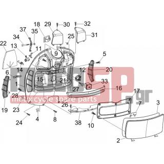 Vespa - GTV 250 IE 2009 - Body Parts - Storage Front - Extension mask - 259372 - ΒΙΔΑ M4,2X24 mm