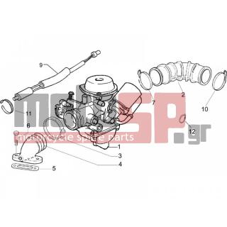 Vespa - LX 125 4T E3 2007 - Engine/Transmission - CARBURETOR COMPLETE UNIT - Fittings insertion - 828152 - ΒΙΔΑ
