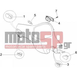 Vespa - LX 125 4T E3 2007 - Electrical - Switchgear - Switches - Buttons - Switches - 294877 - ΔΙΑΚΟΠΤΗΣ ΦΩΤΩΝ VESPA GT-S-LX-LIB(HI-LO)