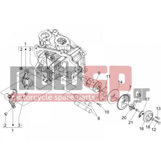 Vespa - LX 125 4T E3 2009 - Engine/Transmission - Complex rocker (rocker arms) - 414838 - ΒΙΔΑ M6x35