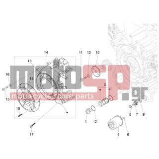 Vespa - LX 125 4T IE E3 2009 - Engine/Transmission - COVER flywheel magneto - FILTER oil - 287913 - ΓΡΑΝΑΖΙ ΤΡ ΛΑΔ SCOOTER 50300 CC 4T