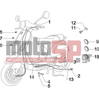 Vespa - LX 125 4T IE E3 2011 - Frame - cables - 564645 - ΛΑΜΑΚΙ ΣΤΗΡ ΝΤΙΖΑΣ ΠΙΣΩ ΦΡ FLY-LX-X8