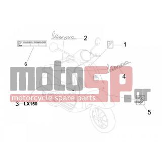 Vespa - LX 150 4T IE E3 2009 - Body Parts - Signs and stickers - 656026 - ΣΗΜΑ ΠΟΔΙΑΣ VESPA ARCOBAL